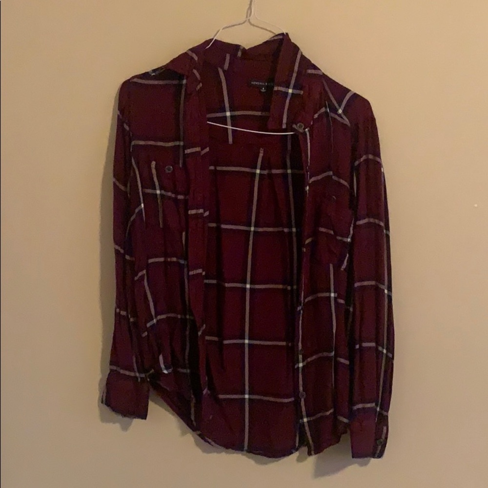 burgundy pacsun x kendall and kylie flannel